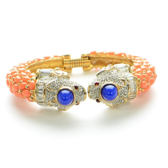 Vintage Kenneth Jay Lane KJL Koi Fish Cuff Bracelet - Picture 2 of 6